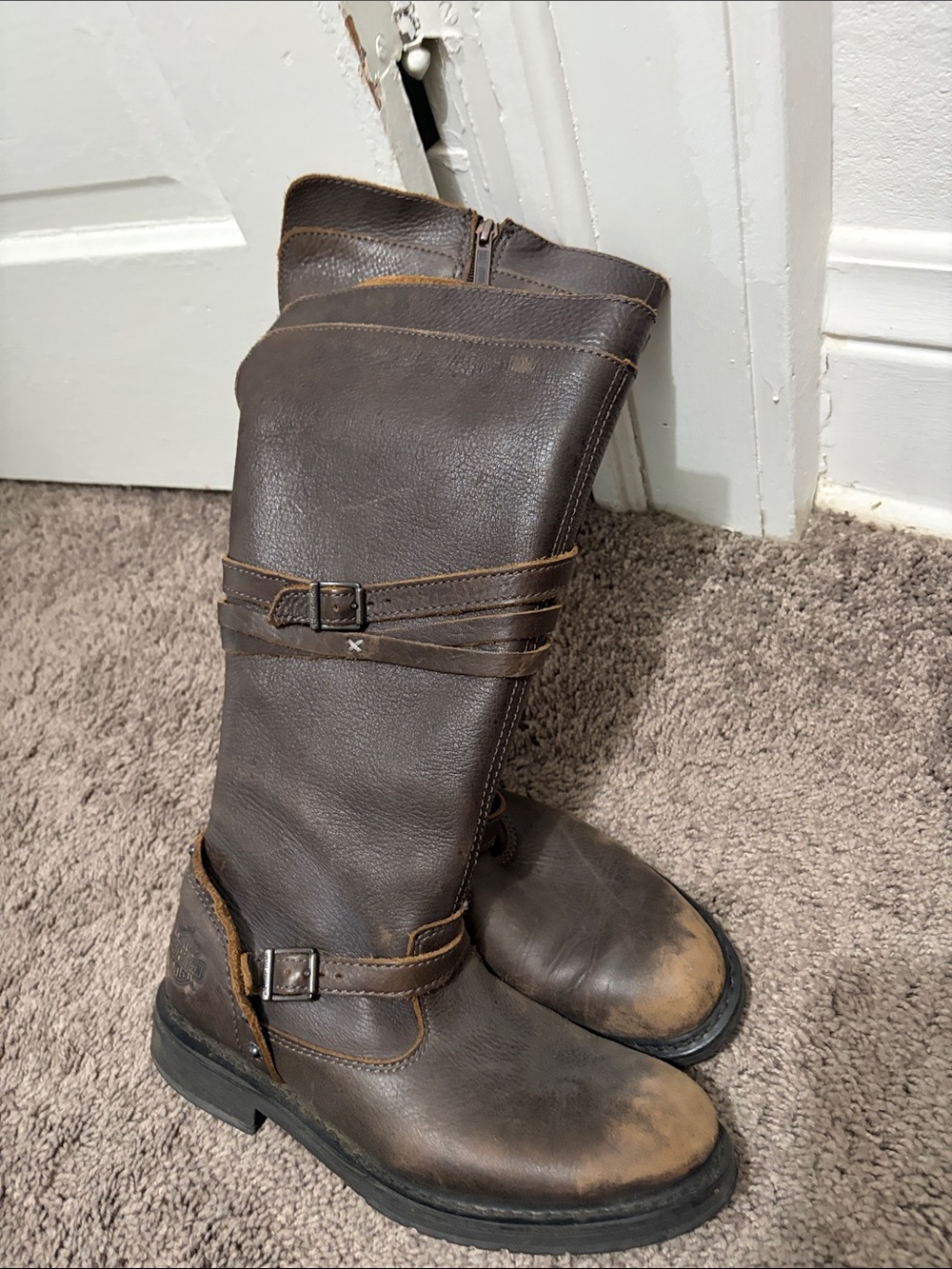 Harley-Davidson Brown Leather Moto Boots